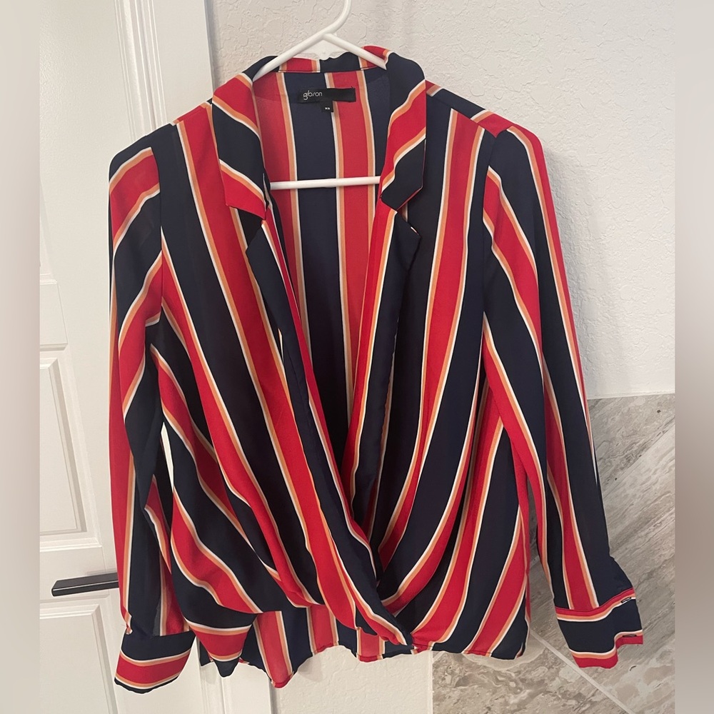 Gibson plunge neck blouse